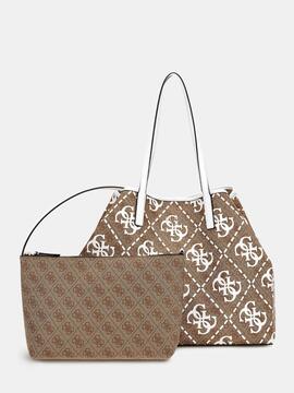 BOLSO SHOPPER VIKKY LARGE TOTE LOGO 4G CAMEL Y BLANCO