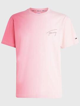 CAMISETA CLASSIC DIP DYE SIGNATURE ROSA DEGRADÉ