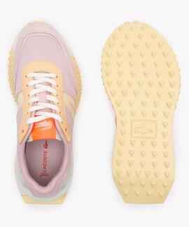 ZAPATILLAS LACOSTE L-SPIN DELUXE ROSA Y AMARILLO