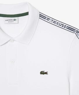 POLO LACOSTE REGULAR FIT BLANCO CON CINTA DEPORTIVA