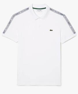 POLO LACOSTE REGULAR FIT BLANCO CON CINTA DEPORTIVA