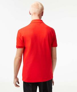 POLO LACOSTE REGULAR FIT ROJO CON CINTA DEPORTIVA