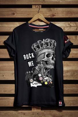 CAMISETA HOMBRE ROCK ME NEGRA