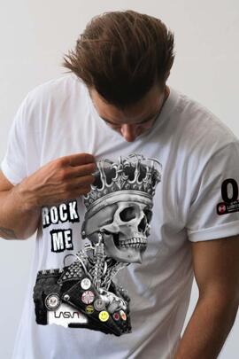 CAMISETA HOMBRE ROCK ME BLANCA