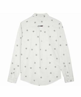 TJM TOMMY PRINT SHIRT REGULAR FIT CLASSIC WHITE