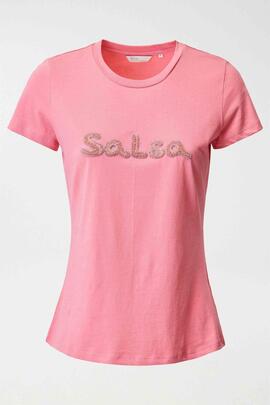 CAMISETA BRANDING CON CUENTAS ROSA