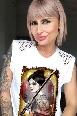 CAMISETA DE MUJER KILL BLANCA