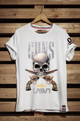 CAMISETA DE HOMBRE GUNS BLANCA