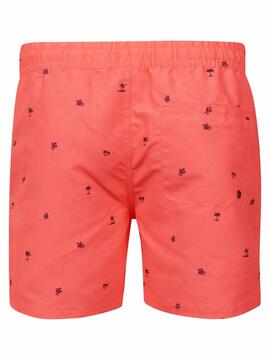 BAÑADOR PETROL MICRO PRINT NARANJA FLUOR
