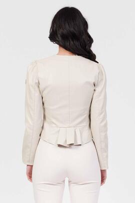 CHAQUETA DE ECOPIEL BEIGE