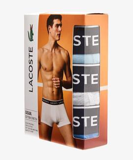 3 PACK TRUNKS BOXERS COTTON STRETCH CELESTE, GRIS Y AZUL