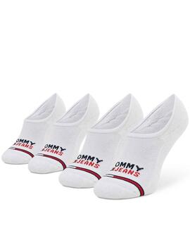 PIMKIES UNISEX TOMMY JEANS NO SHOW 2 PACK BLANCO