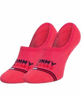 PIMKIES UNISEX TOMMY JEANS NO SHOW 2 PACK ROSA Y BLANCO