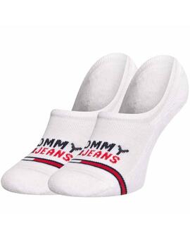 PIMKIES UNISEX TOMMY JEANS NO SHOW 2 PACK ROSA Y BLANCO