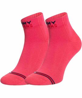 CALCETINES BAJOS UNISEX TOMMY JEANS 2 PACK ROSA Y BLANCO