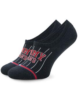 PIMKIES UNISEX TOMMY JEANS FOOTIE NO SHOW 1 PACK NEGRO