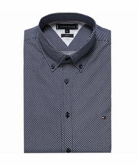 ESSENTIAL MICRO DOT SHIRT SLIM FIT MEDIEVAL BLUE