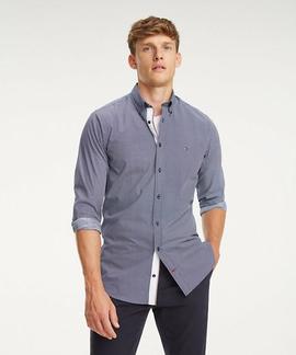 ESSENTIAL MICRO DOT SHIRT SLIM FIT MEDIEVAL BLUE