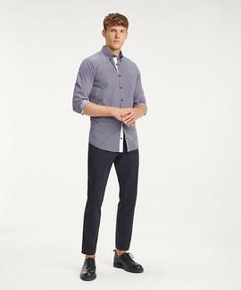 ESSENTIAL MICRO DOT SHIRT SLIM FIT MEDIEVAL BLUE