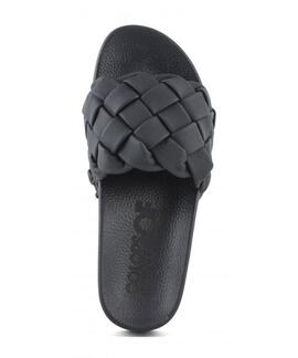 SANDALIA DE PLATAFORMA CON BANDA TRENZADA NEGRA