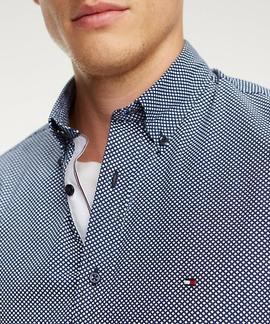 ESSENTIAL MICRO DOT SHIRT SLIM FIT MEDIEVAL BLUE