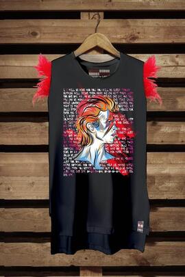 CAMISETA DE MUJER BOWIE 2.3 NEGRA