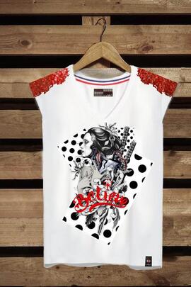 CAMISETA DE MUJER BELIEVE BLANCA