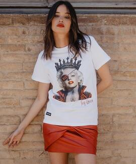 CAMISETA UNISEX MARILYN PRINCESA ROCKERA BLANCO