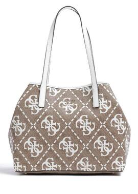 BOLSO SHOPPER VIKKY TOTE LOGO 4G CAMEL Y BLANCO