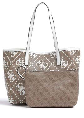 BOLSO SHOPPER VIKKY TOTE LOGO 4G CAMEL Y BLANCO