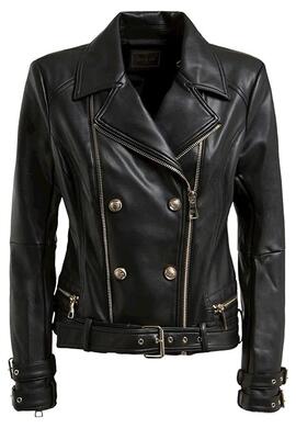 CHAQUETA DE ECOPIEL OLIVIA MOTO SLIM FIT NEGRA