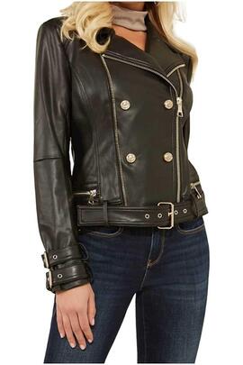 CHAQUETA DE ECOPIEL OLIVIA MOTO SLIM FIT NEGRA