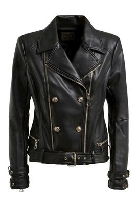 CHAQUETA DE ECOPIEL OLIVIA MOTO SLIM FIT NEGRA