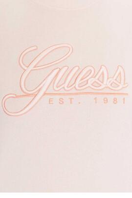 SUDADERA GUESS SCRIPT LOGO ROSA