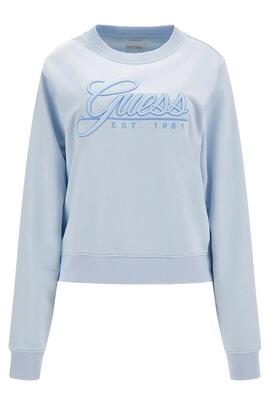 SUDADERA GUESS SCRIPT LOGO CELESTE