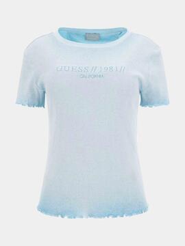 CAMISETA EDURNE EN CANALÉ CELESTE DEGRADÉ