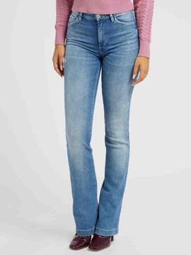 PANTALÓN VAQUERO SEXY BOOTCUT EN DENIM AZUL CON ROTOS