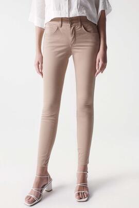 SECRET SKINNY FIT HIGH RISE EN LONETA ELÁSTICA BEIGE