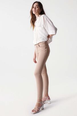 SECRET SKINNY FIT HIGH RISE EN LONETA ELÁSTICA BEIGE