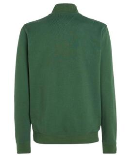 SUDADERA REGULAR FIT VERDE CUELLO PERKINS CON CREMALLERA