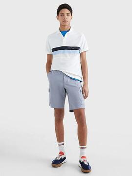 POLO CHEST COLOURBLOCK SLIM FIT BLANCO