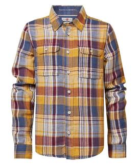 CAMISA PETROL M-1030-SIL405-3049 DE CUADROS MULTICOLOR