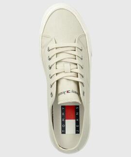 ZAPATILLAS DE LONA BAJA LACE UP CANVAS BEIGE