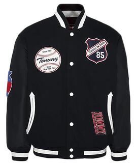 CHAQUETA ACOLCHADA UNIVERSITARIA LETTERMAN NEGRA