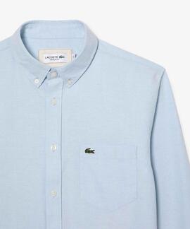 CAMISA LACOSTE REGULAR FIT OXFORD CELESTE