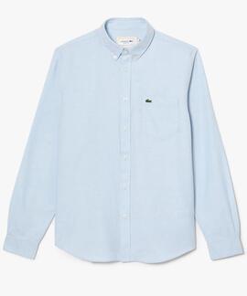 CAMISA LACOSTE REGULAR FIT OXFORD CELESTE