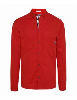 TJM SOLID TWILL SHIRT REGULAR FIT FLAME SCARLET