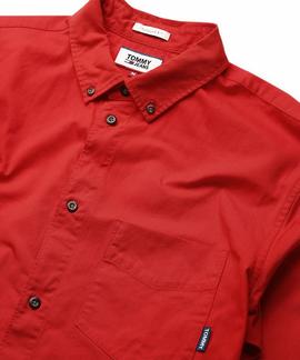 TJM SOLID TWILL SHIRT REGULAR FIT FLAME SCARLET