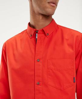 TJM SOLID TWILL SHIRT REGULAR FIT FLAME SCARLET