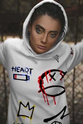 SUDADERA DE MUJER GRAFFIC BLANCA